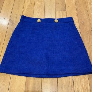 Zara Blue Mini Skirt with Gold Buttons